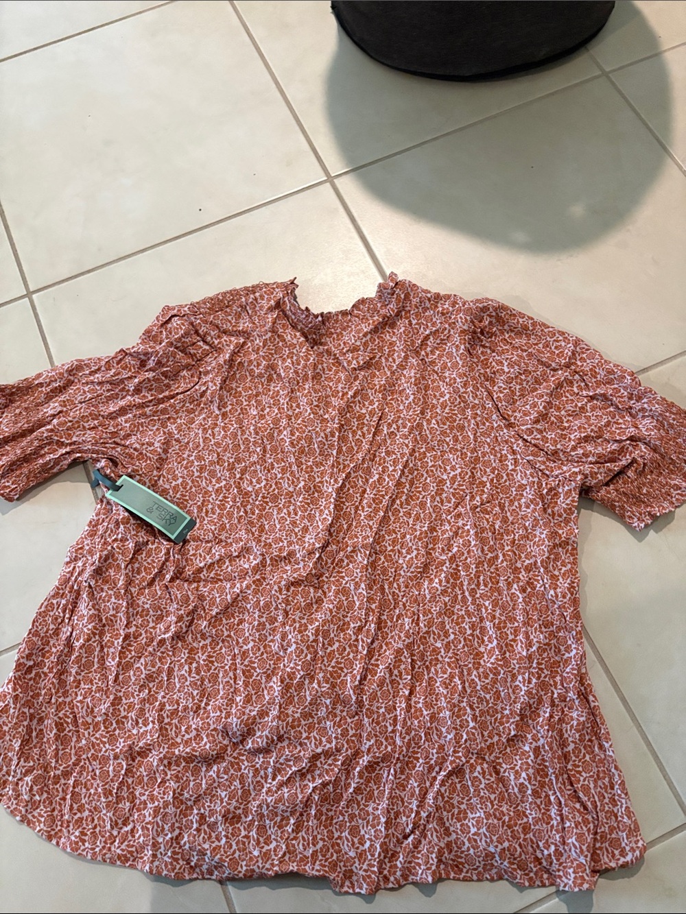 NWT 3X floral shirt 645 Terra and sky - Picture 7 of 8